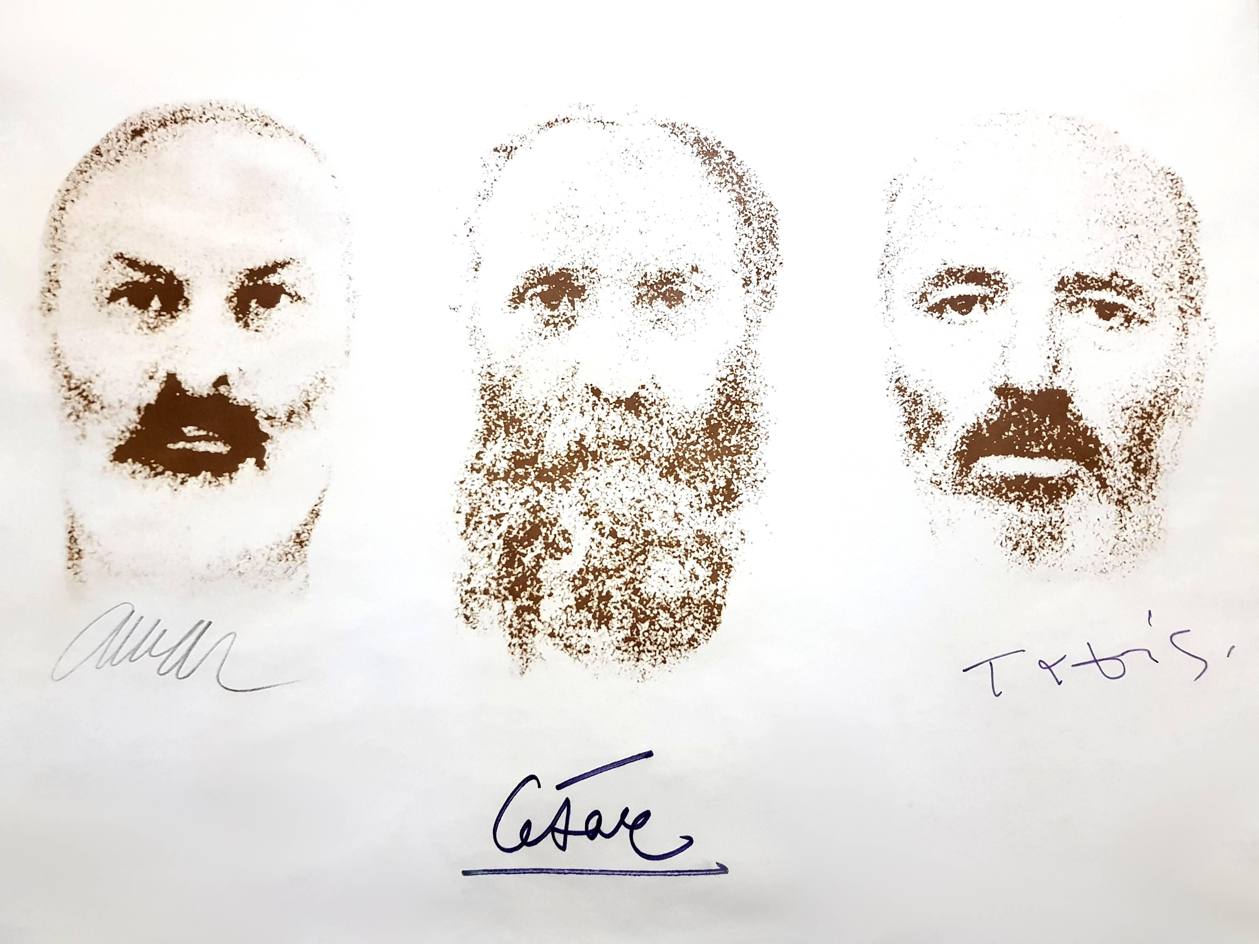 César, Arman, Takis - Signed Original Exhibition Poster - Signed by All - Realist Art by César Baldaccini