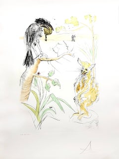 Salvador Dali - Le fou et le renard - Gravure signée