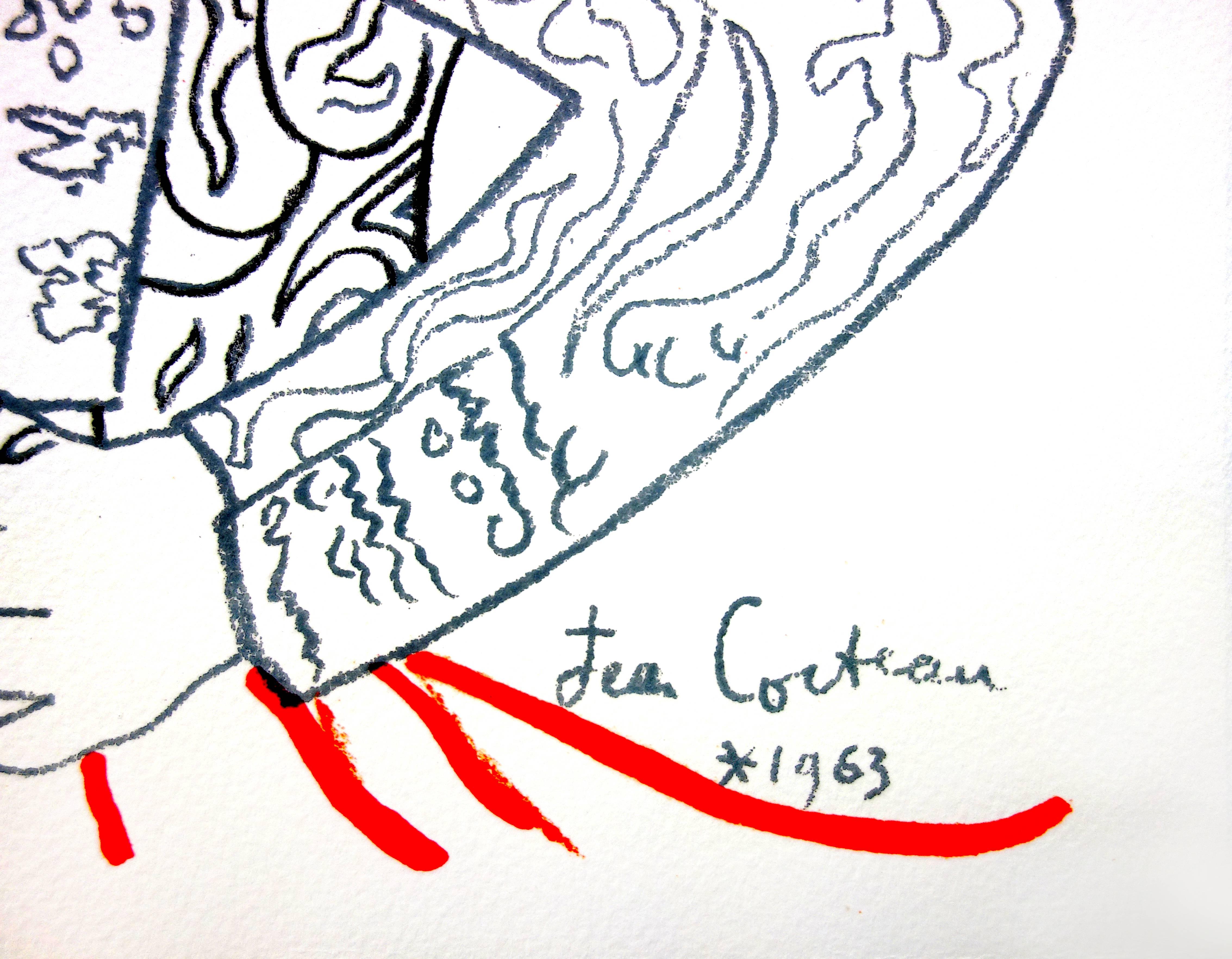 Jean Cocteau - Stiefel - Original Lithographie im Angebot 1