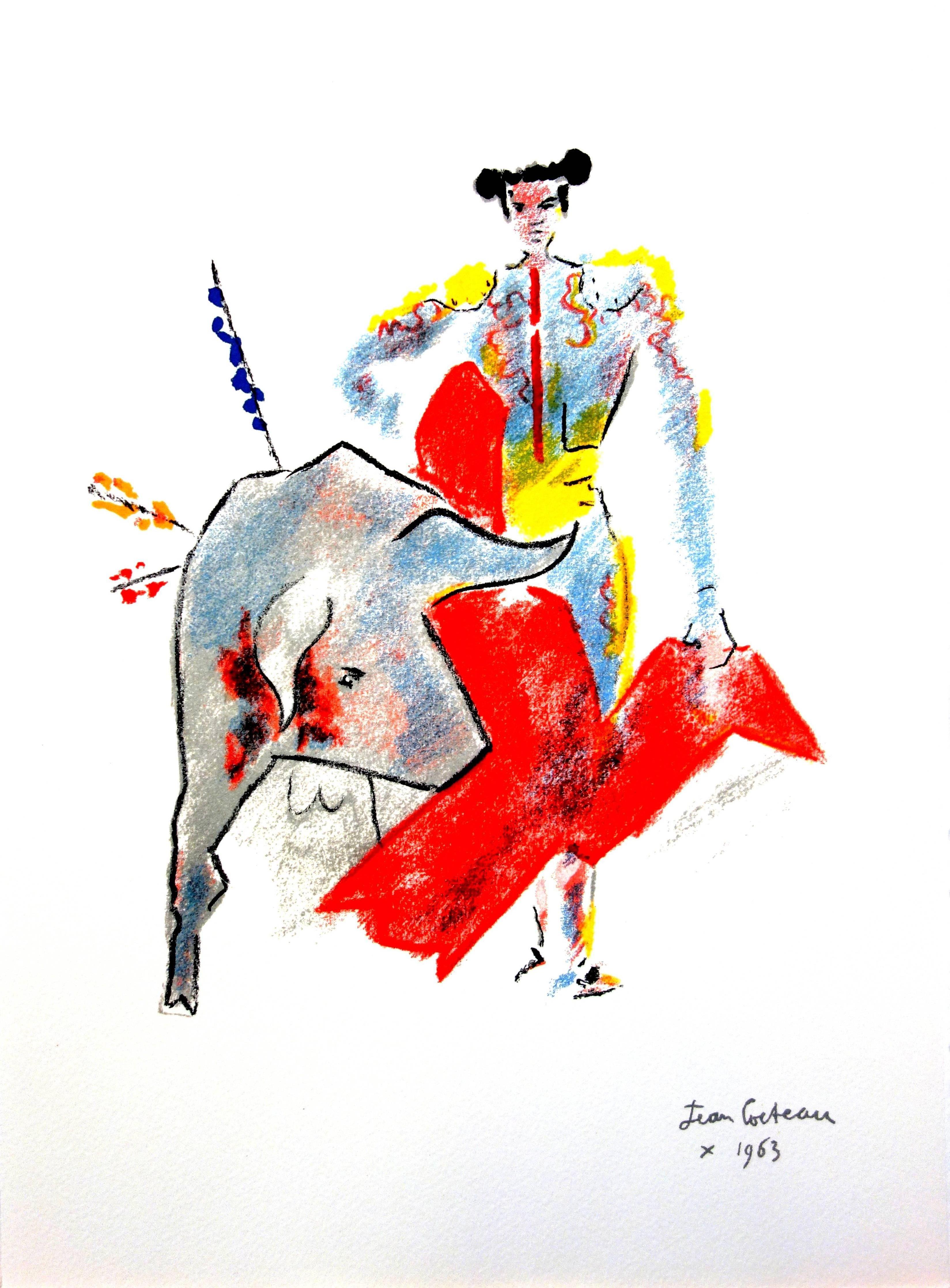 Jean Cocteau - Bulls - Original Lithograph For Sale 1