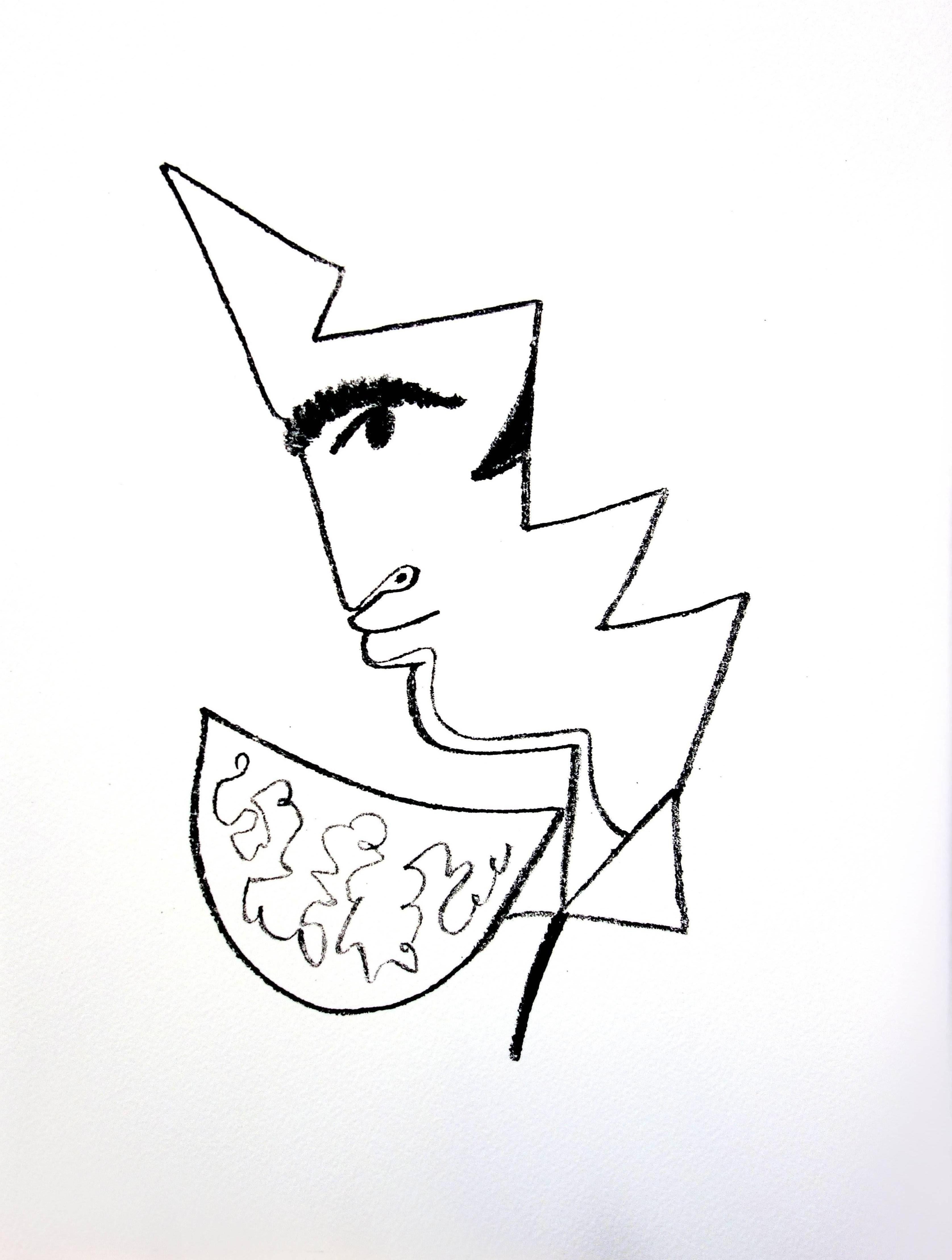 Jean Cocteau – Porträt – Originallithographie im Angebot 1