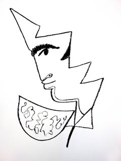 Jean Cocteau - Portrait - Original Lithograph