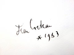 Jean Cocteau - Mann mit Hut - Original Lithographie