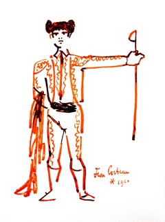 Jean Cocteau - Retrato - Litografía original
