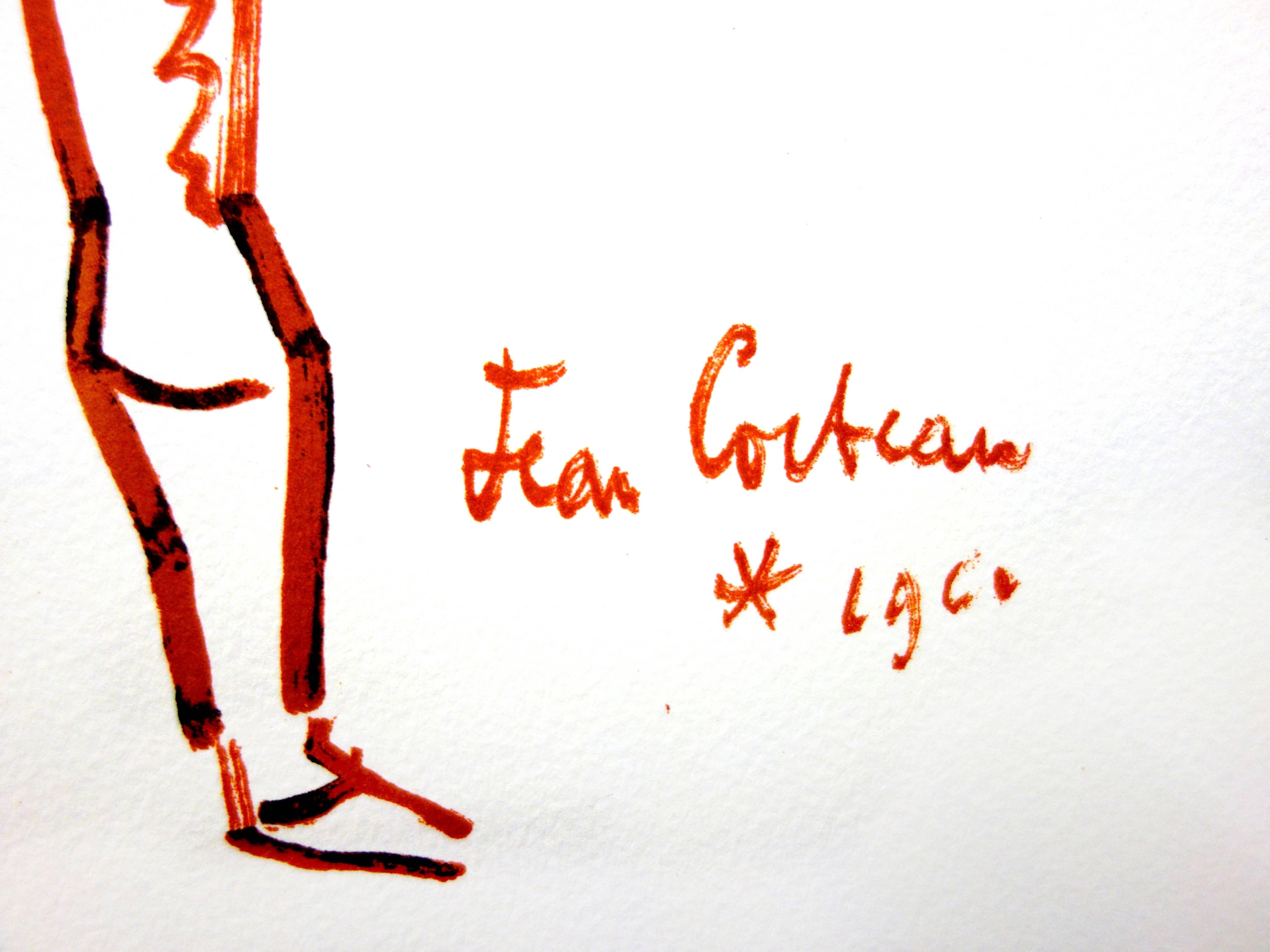 Jean Cocteau - Portrait - Original Lithograph For Sale 1