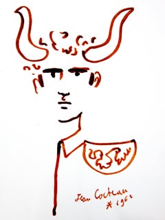Jean Cocteau - Bull - Man - Original Lithograph