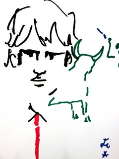 Jean Cocteau - Ritratto - Litografia originale