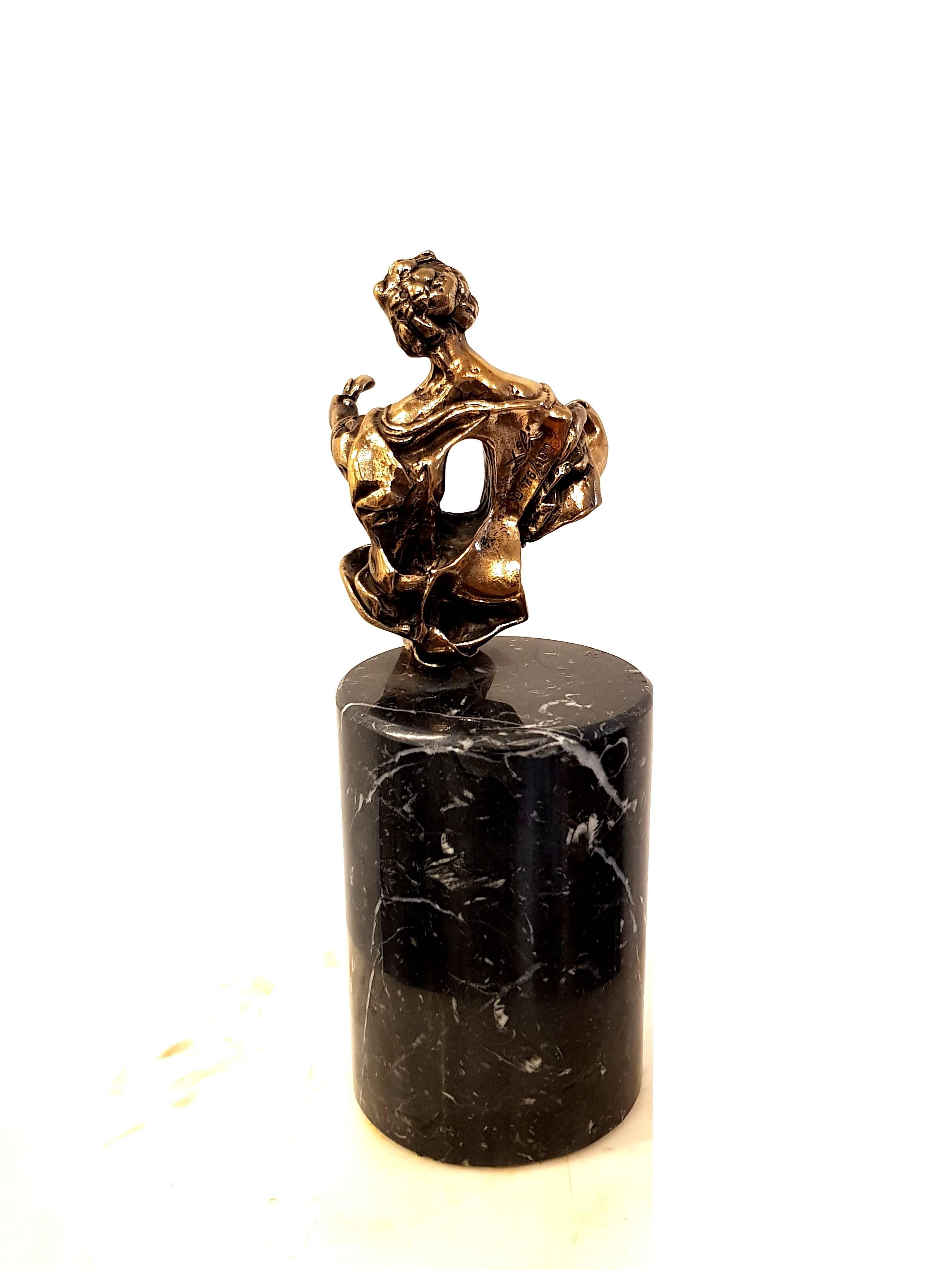 Salvador Dali - Madonna of Port Lligat - Signed Bronze Sculpture - Gold Figurative Sculpture by Salvador Dalí