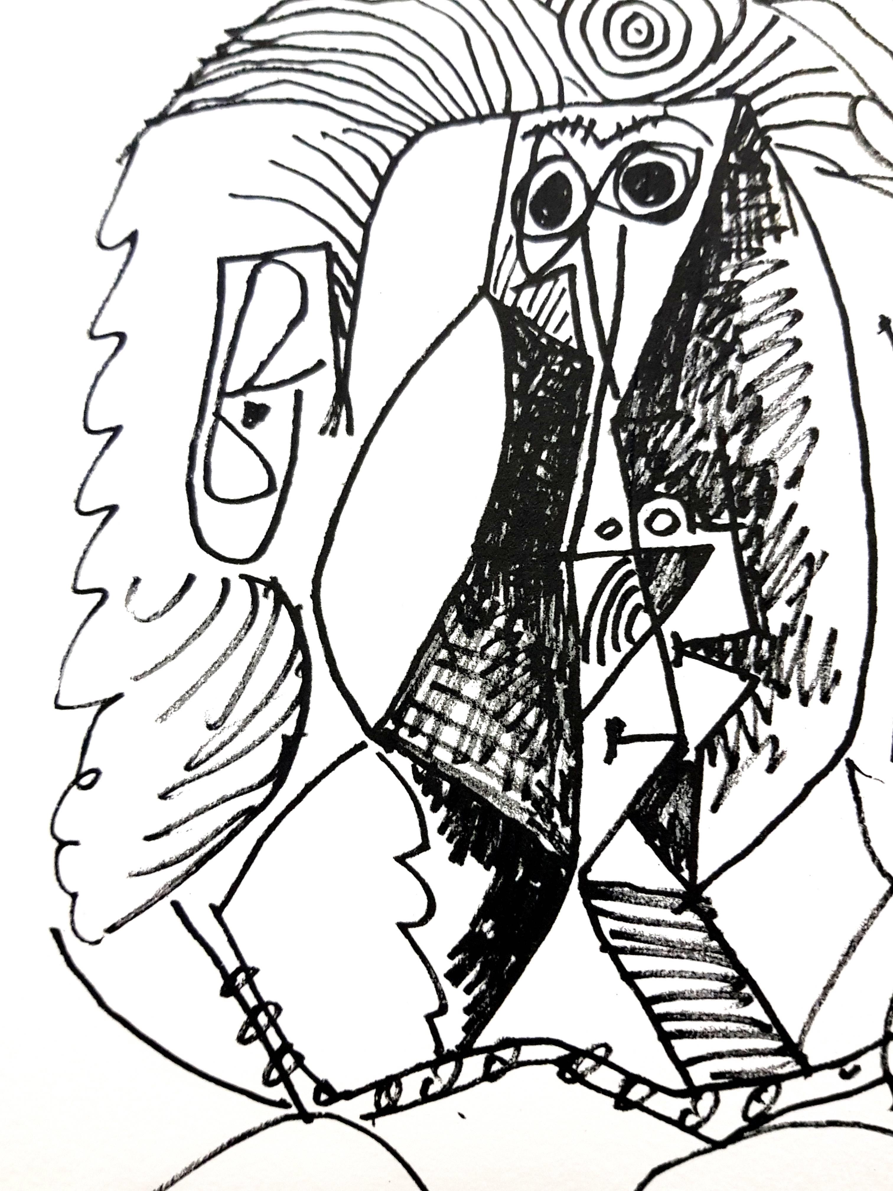 Le Goût de Bonheur: una lámina (retrato) - Figurative Print Gris de (after) Pablo Picasso
