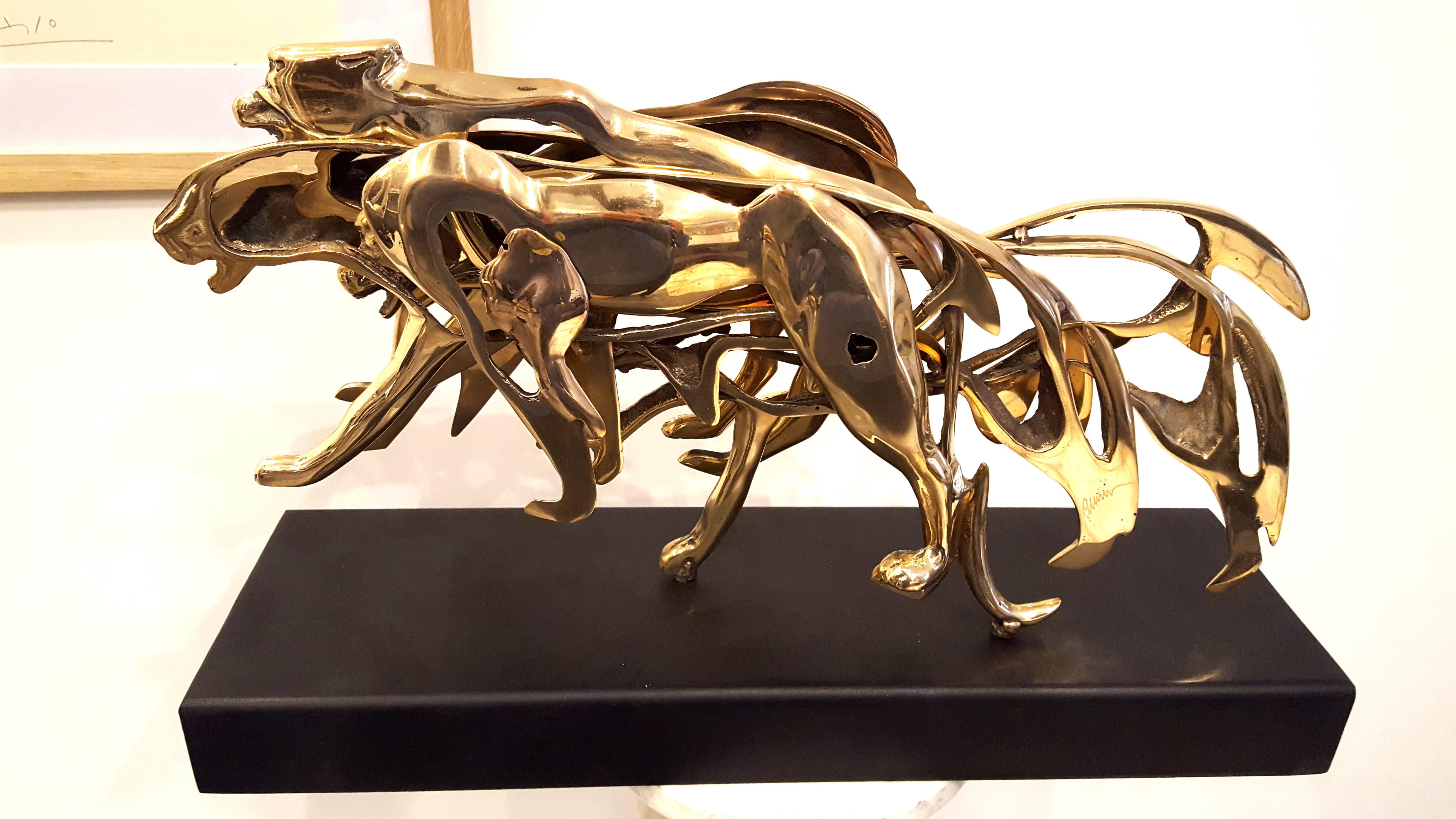 Arman - Gilded Panther - Signed Bronze Sculpture 3