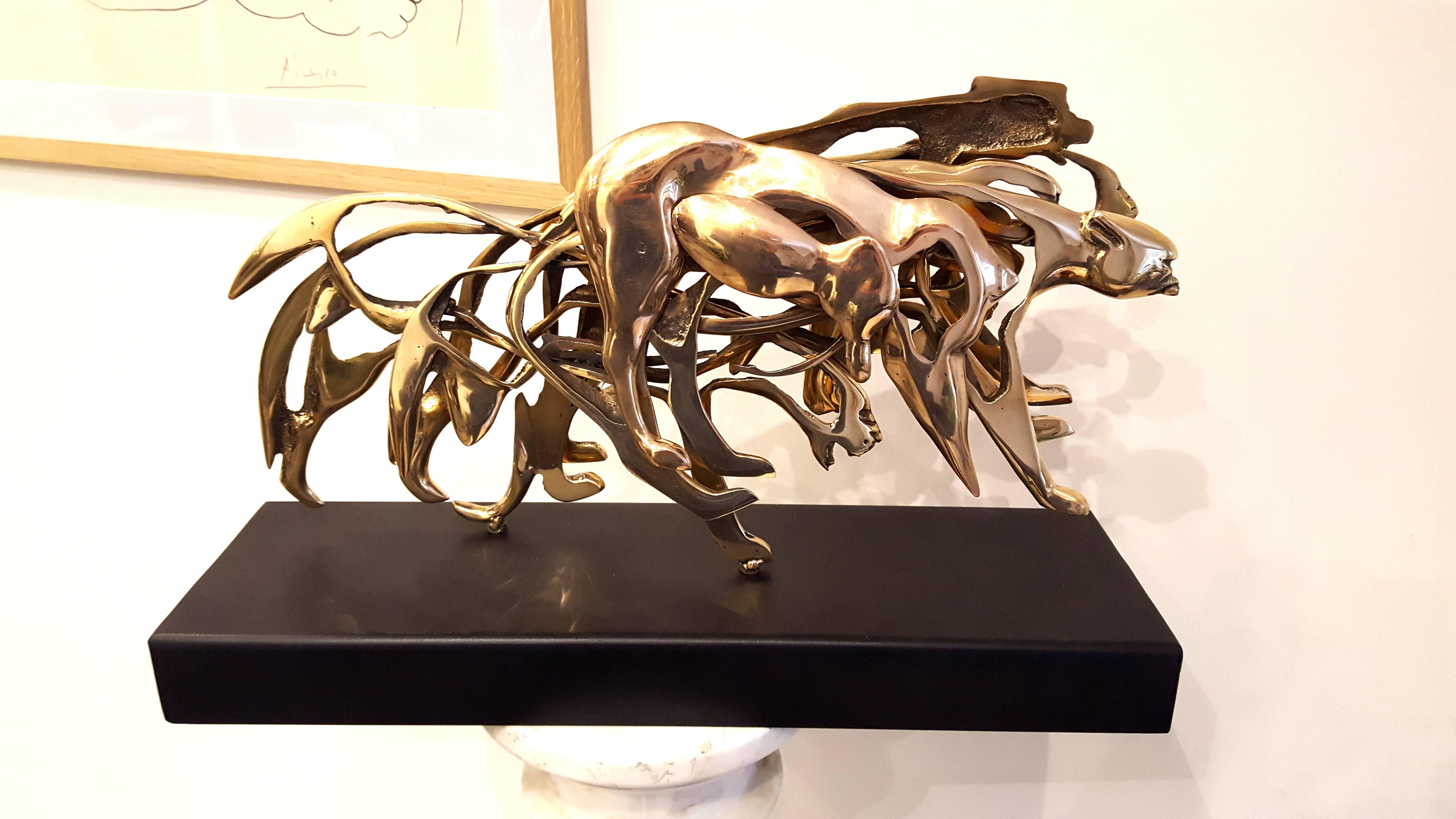 Arman - Gilded Panther - Signed Bronze Sculpture 7