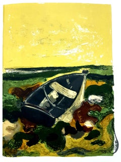 Vintage André Minaux - Abandoned Boat - Original Lithograph
