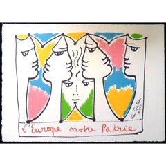 Jean Cocteau - Europe Bridge of Civlizations - Original Lithograph