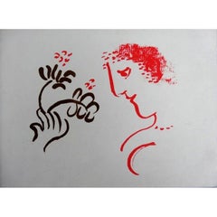 Marc Chagall - Man With Flowers - Original Lithograph