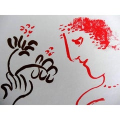 Marc Chagall - Man With Flowers - Original Lithograph