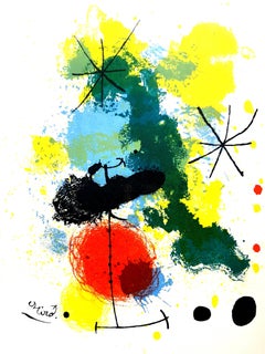 Joan Miro - Lithographie originale - Pièce de fond pour « Prints from Mourlot Press »