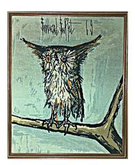 Bernard Buffet - The Owl - Framed 1970s Tapestry