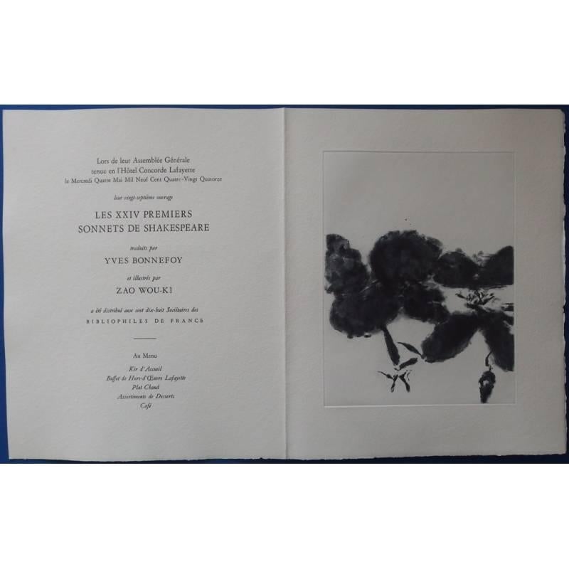 Zao Wou-Ki - Sonnets For Shakespeare - Original Print For Sale 1
