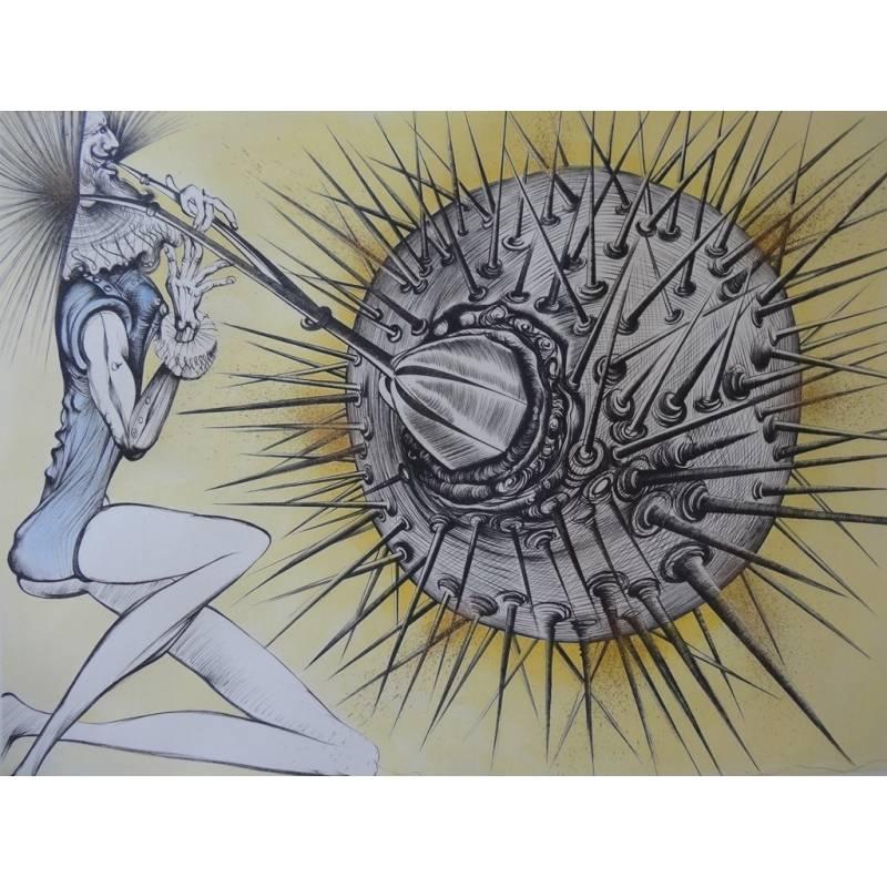 Salvador Dali - Don Quixote and the Urchin - Original Signed Etching - Print by Salvador Dalí