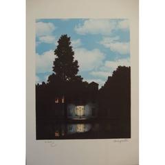 after René Magritte Lithograph - L'Empire des Lumières