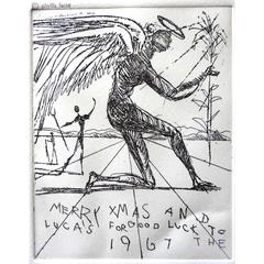 Salvador Dali - Merry Christmas - Original HandSigned Etching