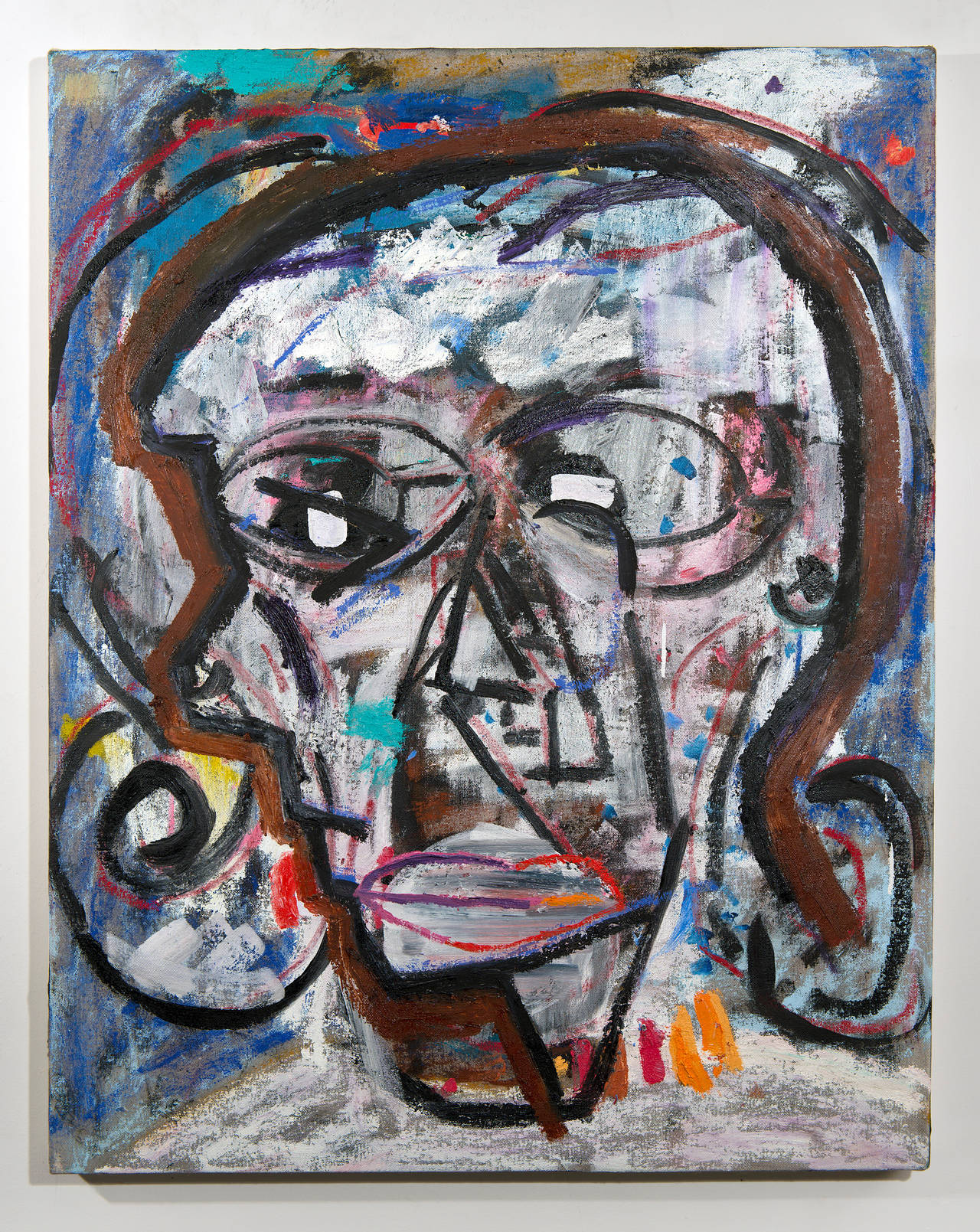 Enrico Riley Abstract Painting - Abstract : Portrait Head, Sliding Scale