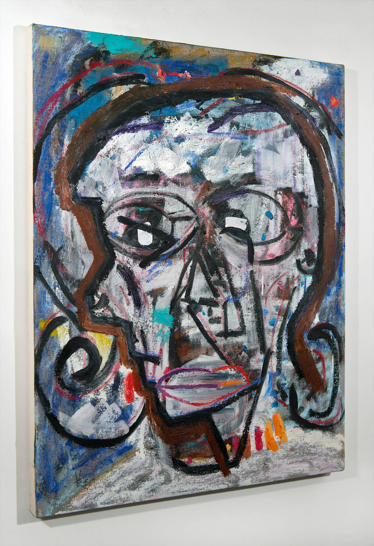 Abstract : Portrait Head, Sliding Scale - Painting by Enrico Riley