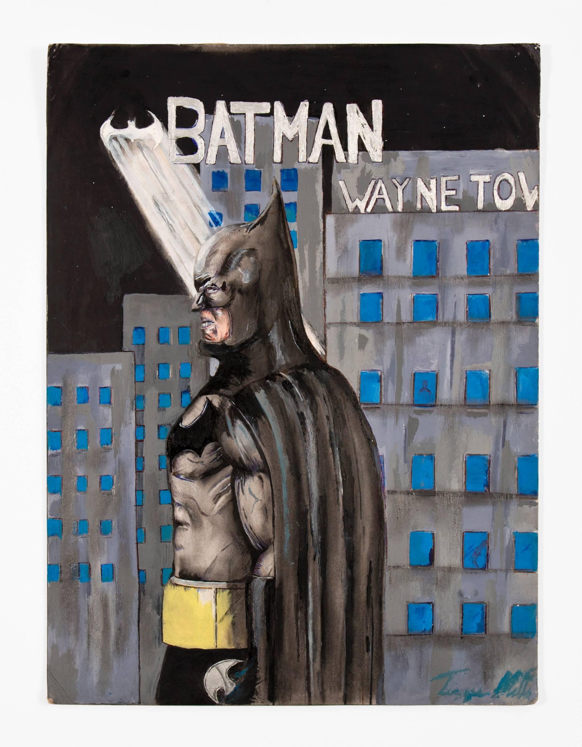 Tizzie Mills Figurative Painting - Untitled (Batman Wayne)