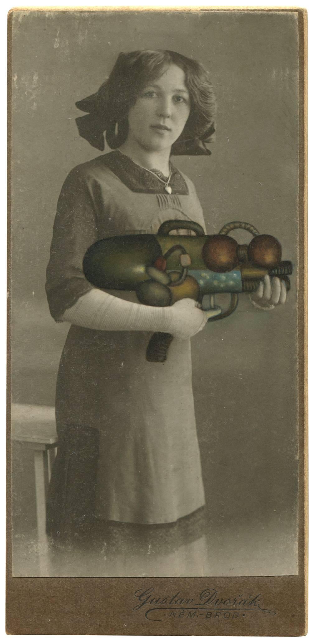 Jana Paleckova Abstract Photograph - Untitled (Woman with Gun)