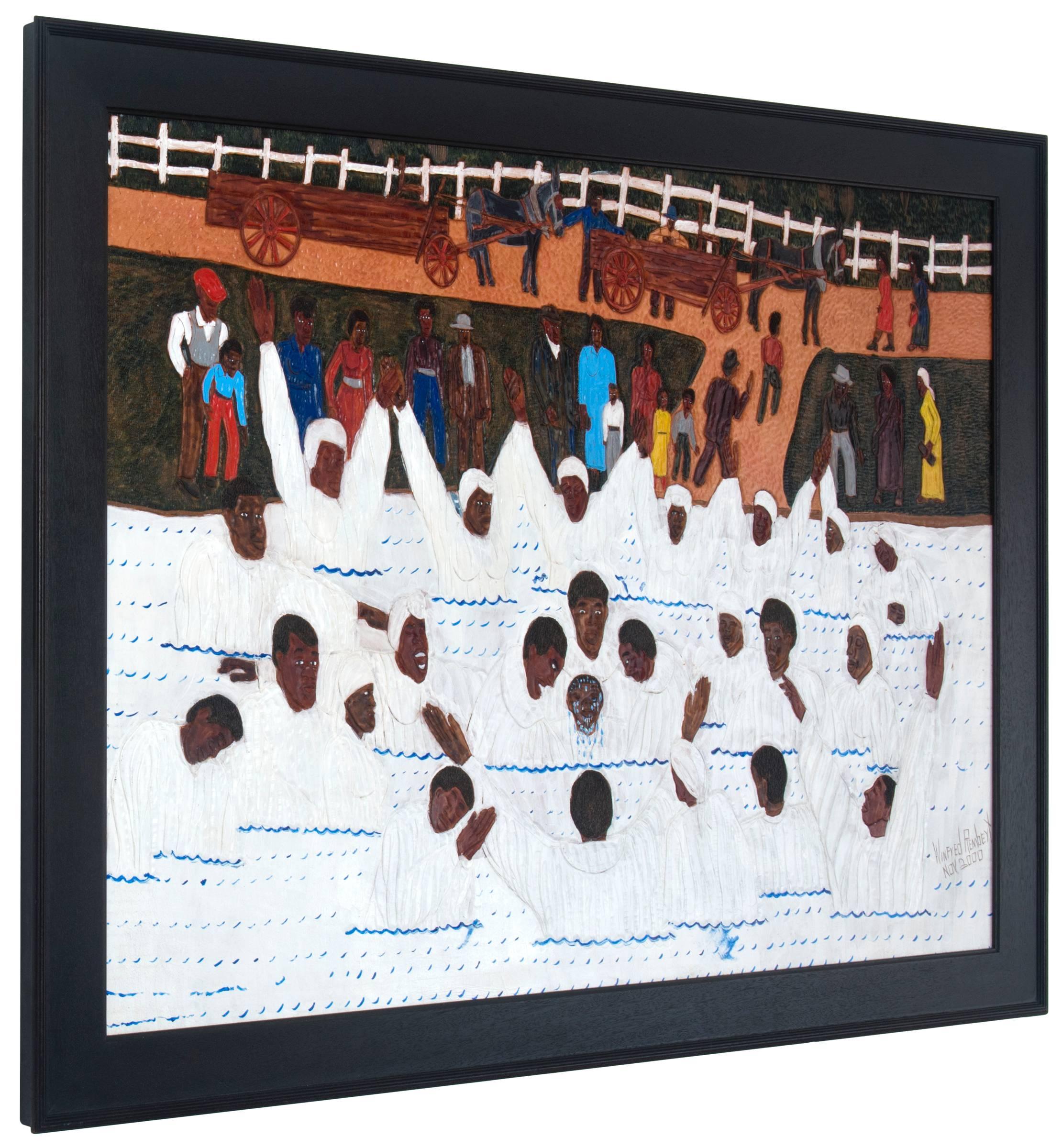 River Baptism - Painting by Winfred Rembert