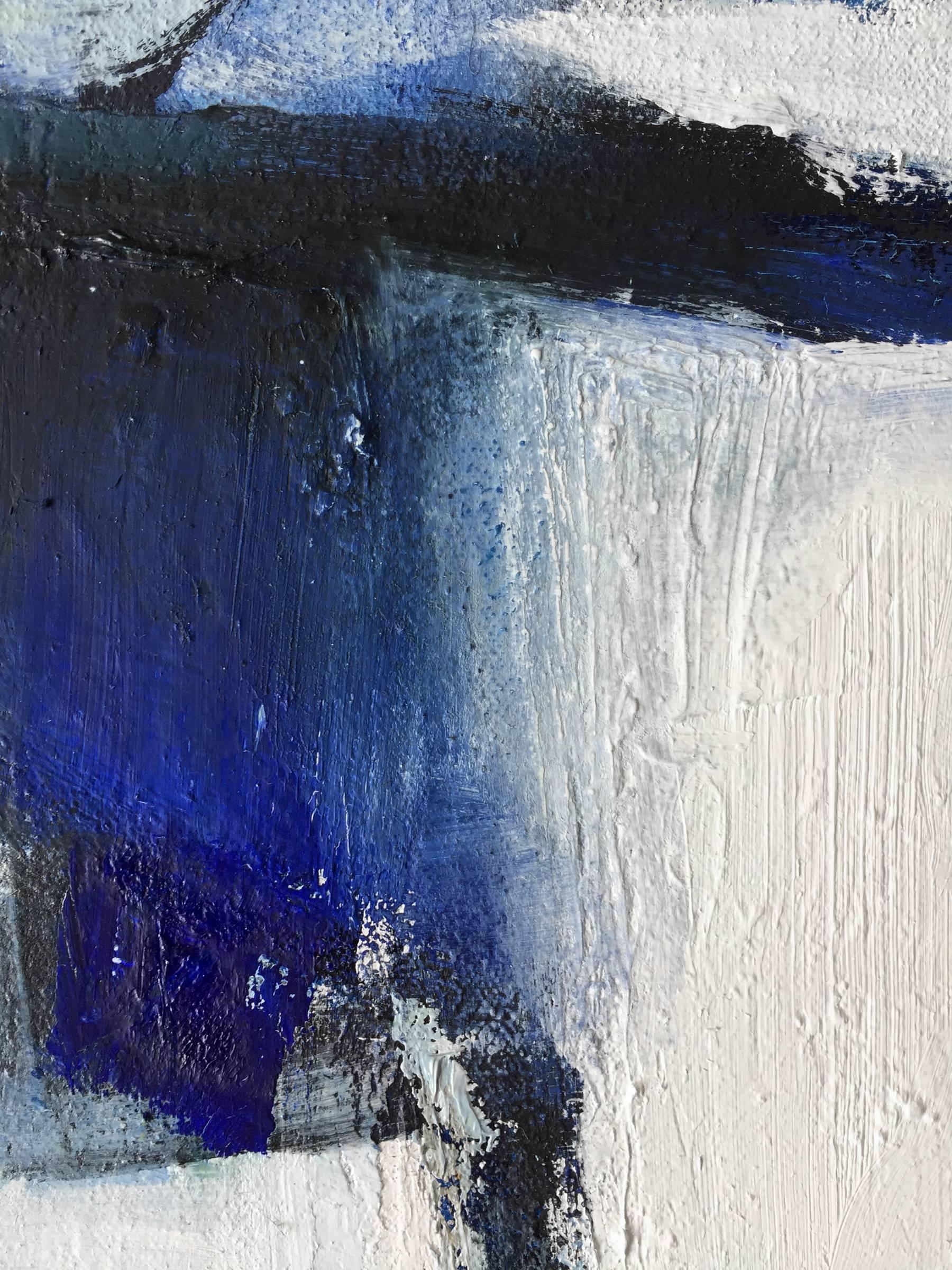 Boatyard Blues - Abstract Expressionist Painting by Emilia Dubicki