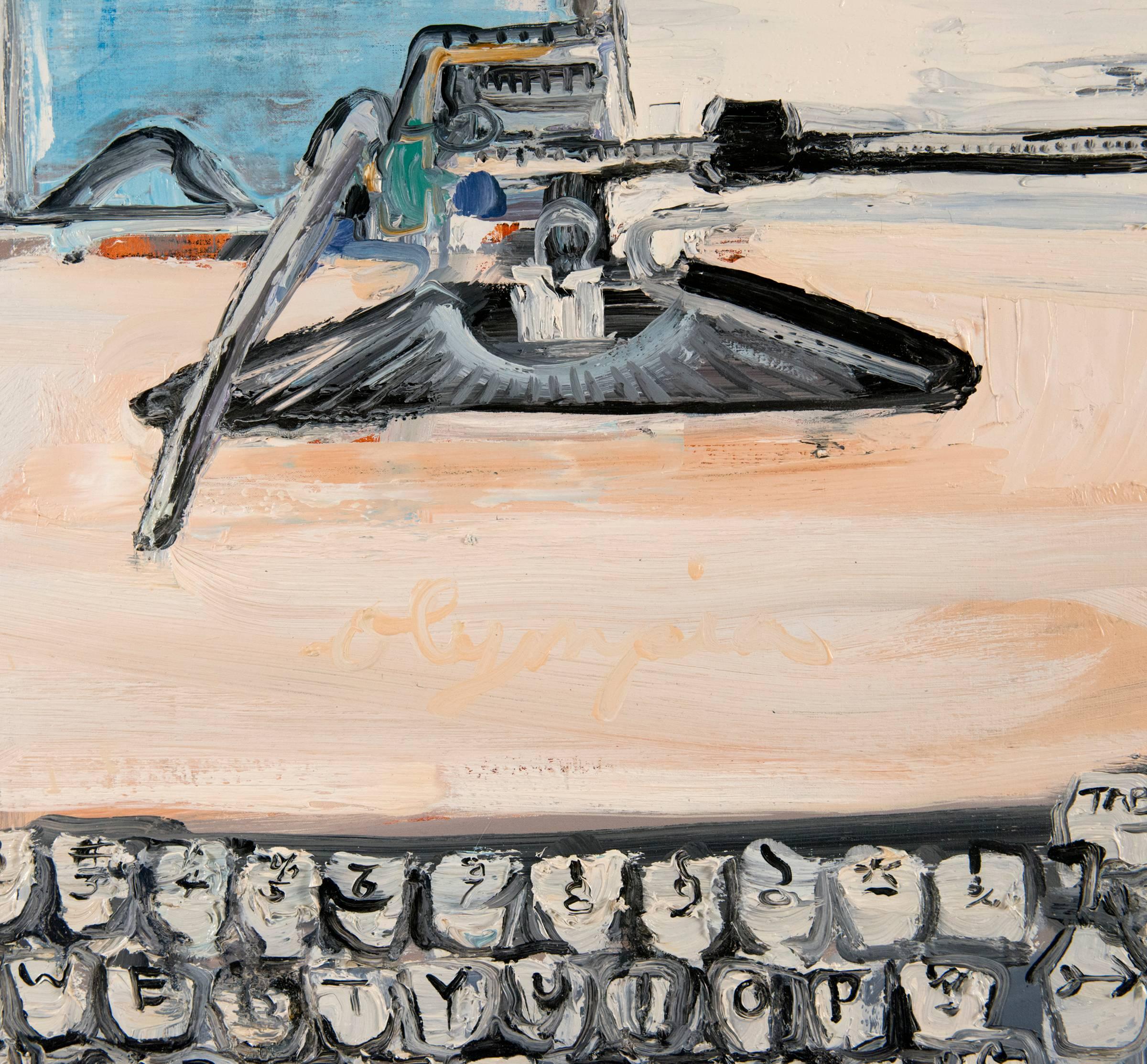 Modern Typewriter - Abstract Expressionist Painting by Sam Messer