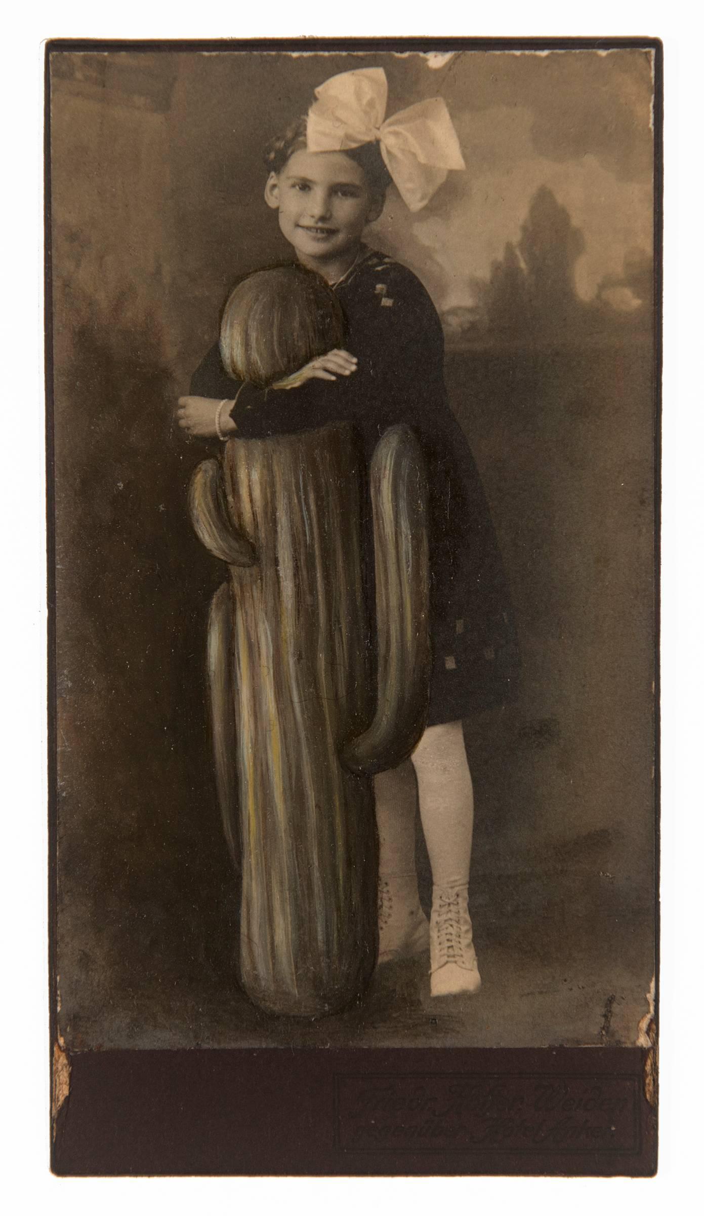 Jana Paleckova Figurative Photograph - Untitled (Girl hugging cactus)