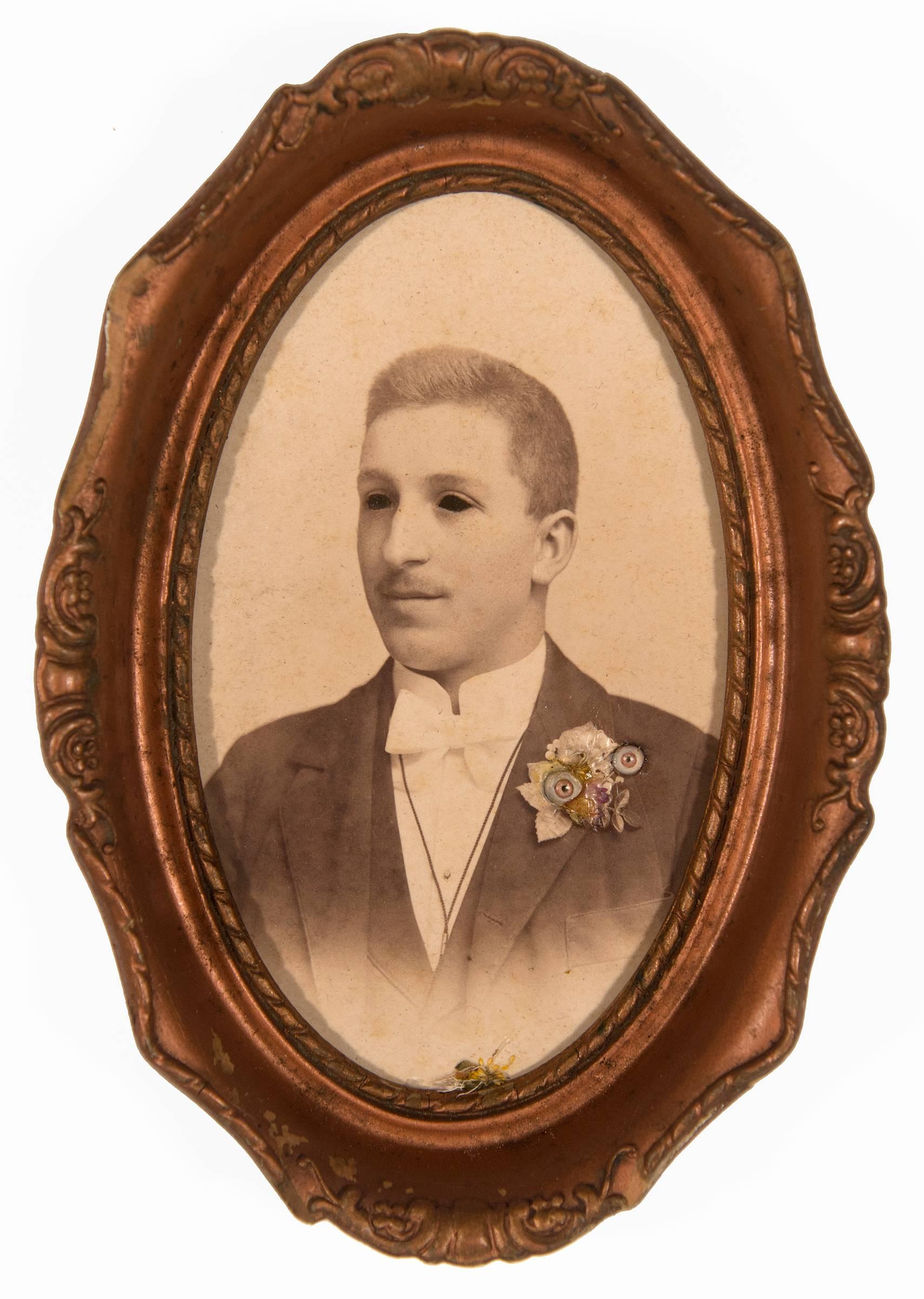 Jana Paleckova Portrait Photograph - Untitled (Man with eyes on his lapel)