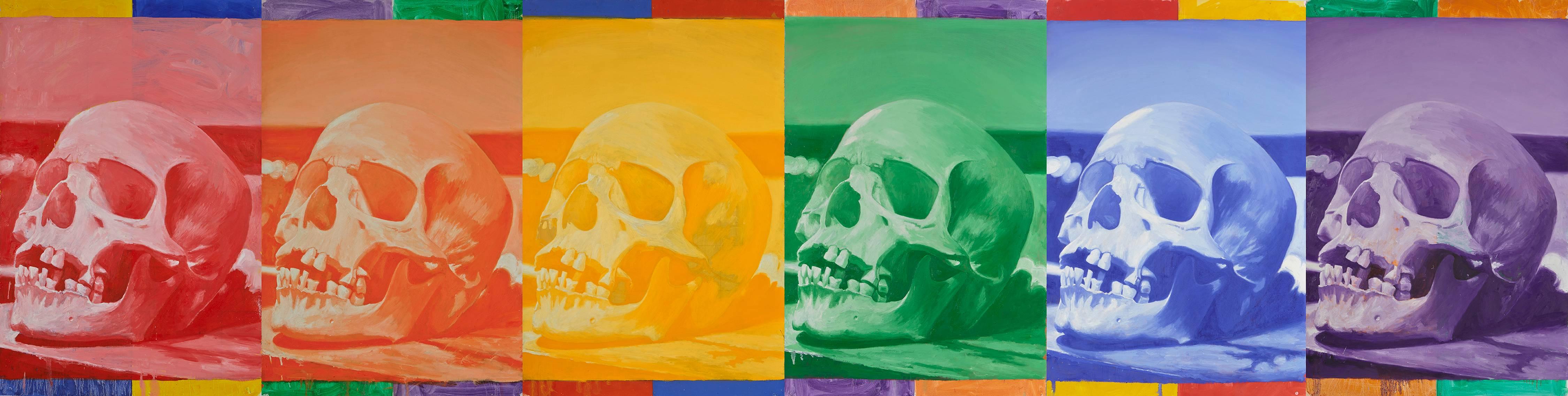 John Keefer Still-Life Painting - Six Skulls