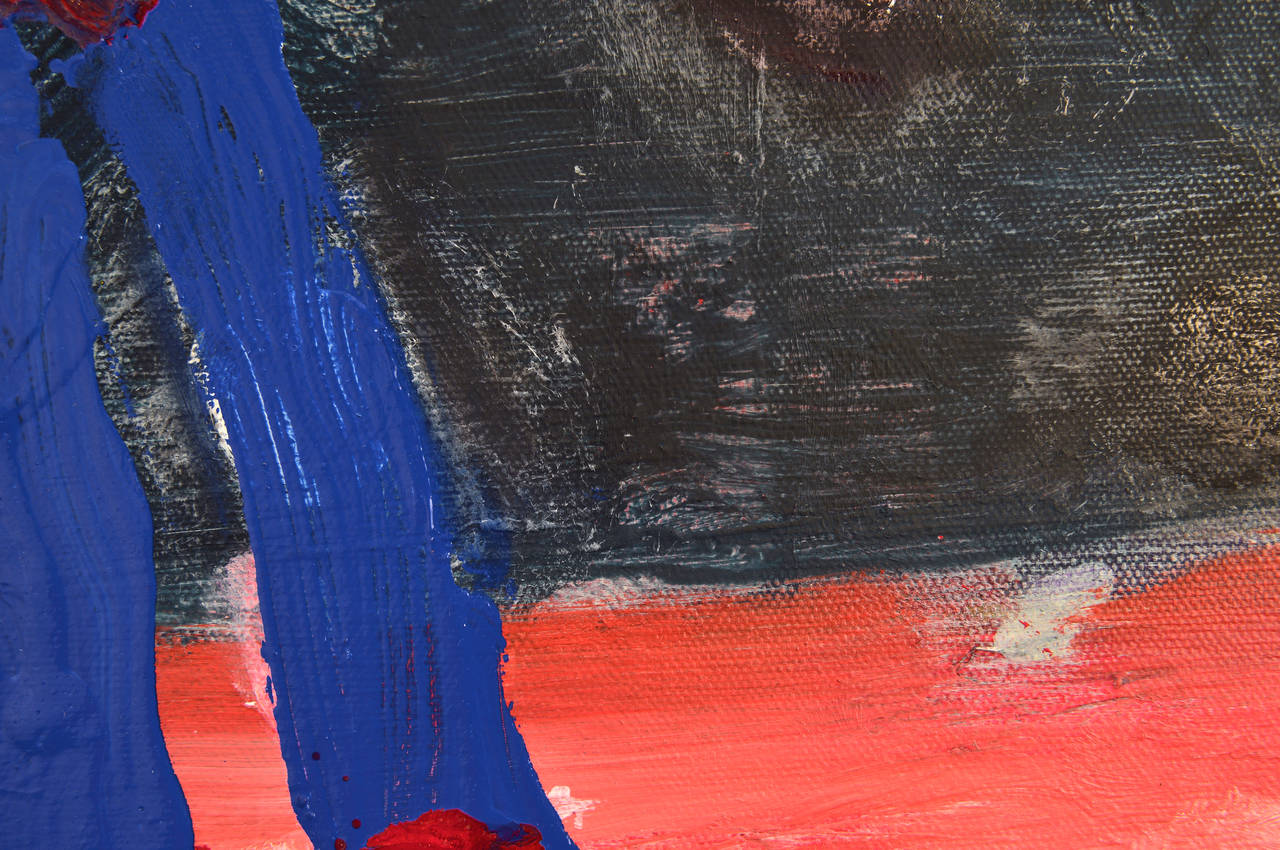 Supermann-Mond (Abstrakt), Painting, von Katherine Bradford