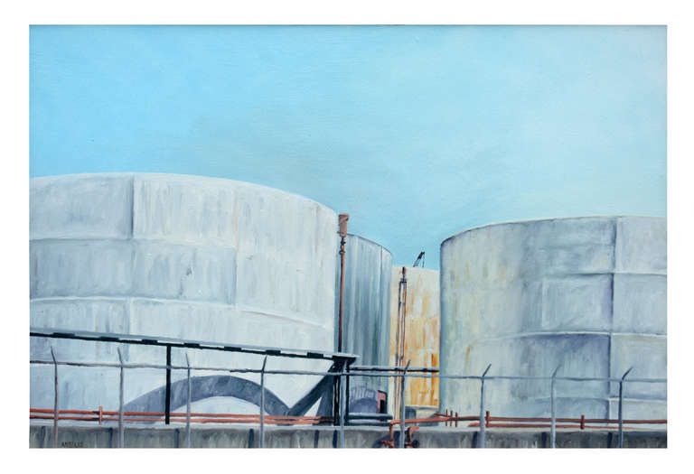 Gas Tanks 1 - Painting by Michael Angelis