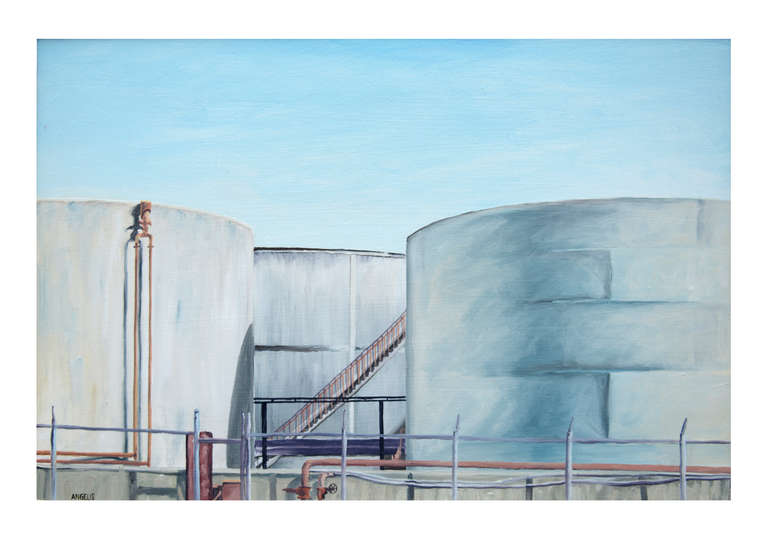Gas Tanks 2 - Painting by Michael Angelis