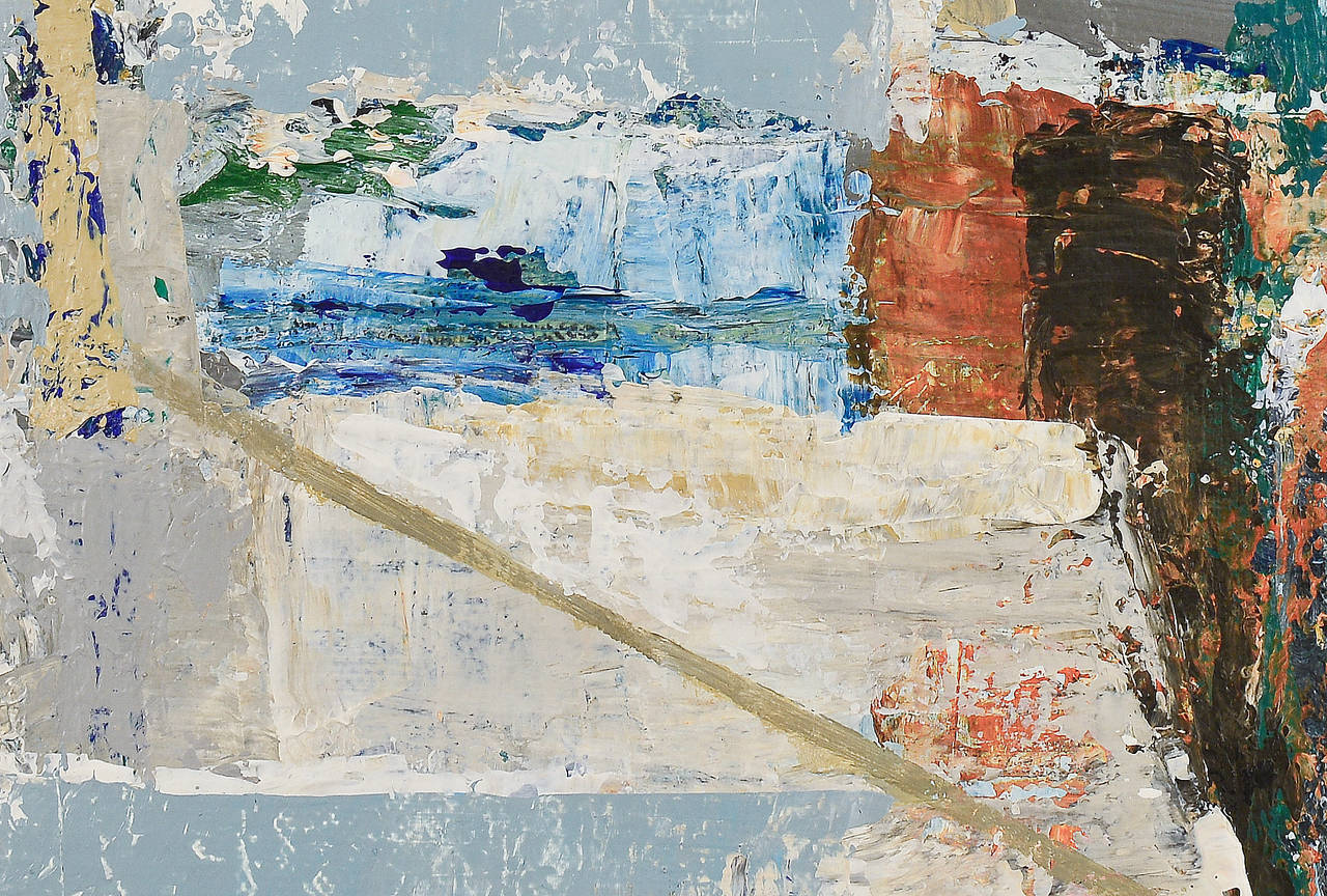 Beach in Winter - Abstract Painting by Peter Ramon