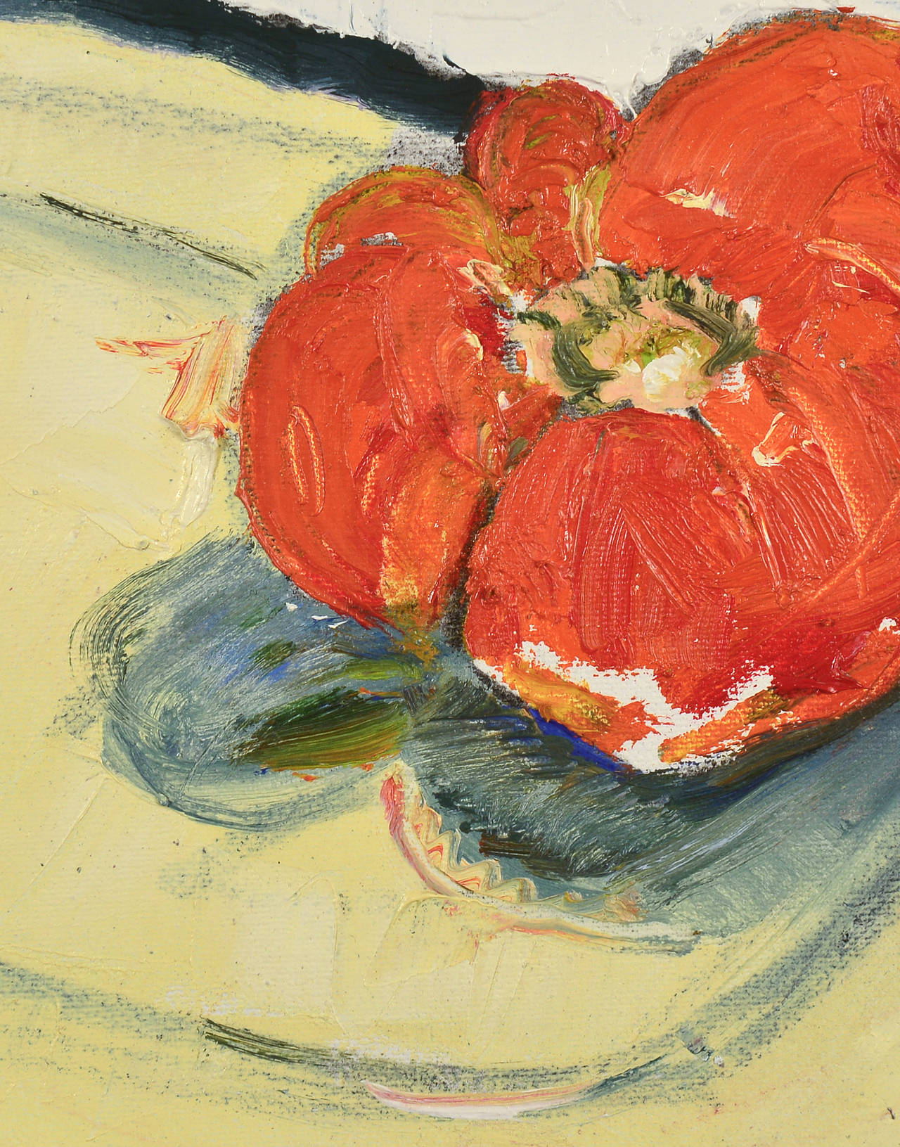 2 Tomatos - Modern Painting by Bernard Chaet