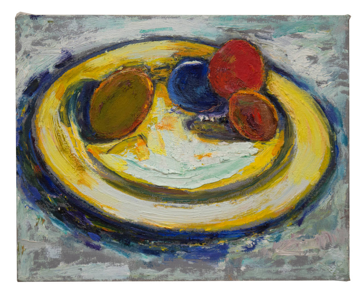 Bernard Chaet Still-Life Painting - 3 Plums
