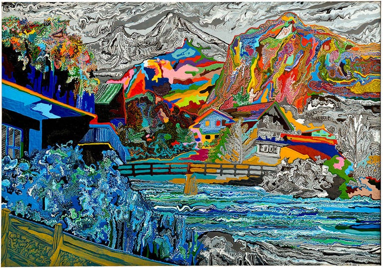 Cham Hendon Abstract Painting - Mountain Chalet