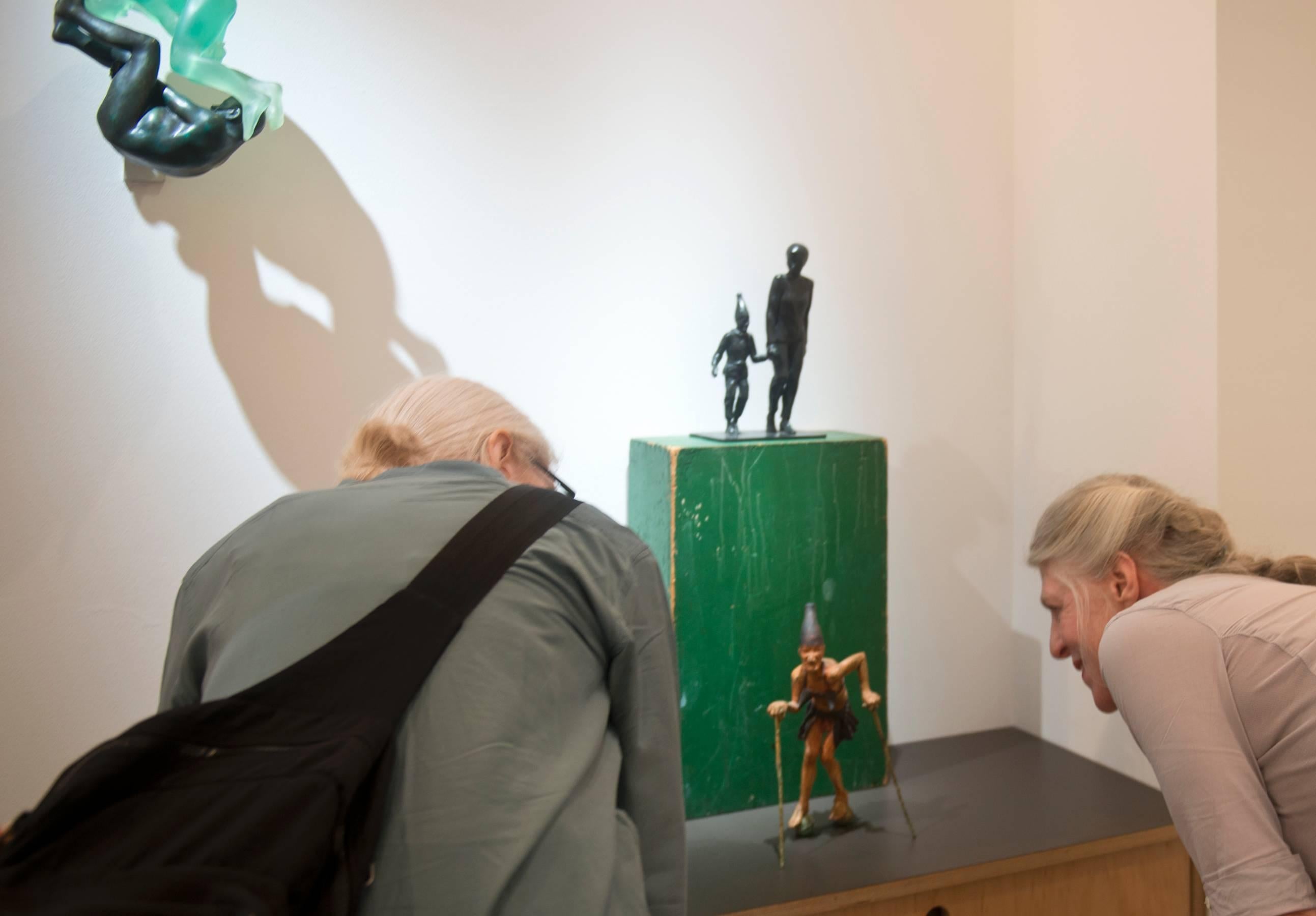Young Punch Goes Shopping with His Mother - Modern Sculpture by Robert Taplin