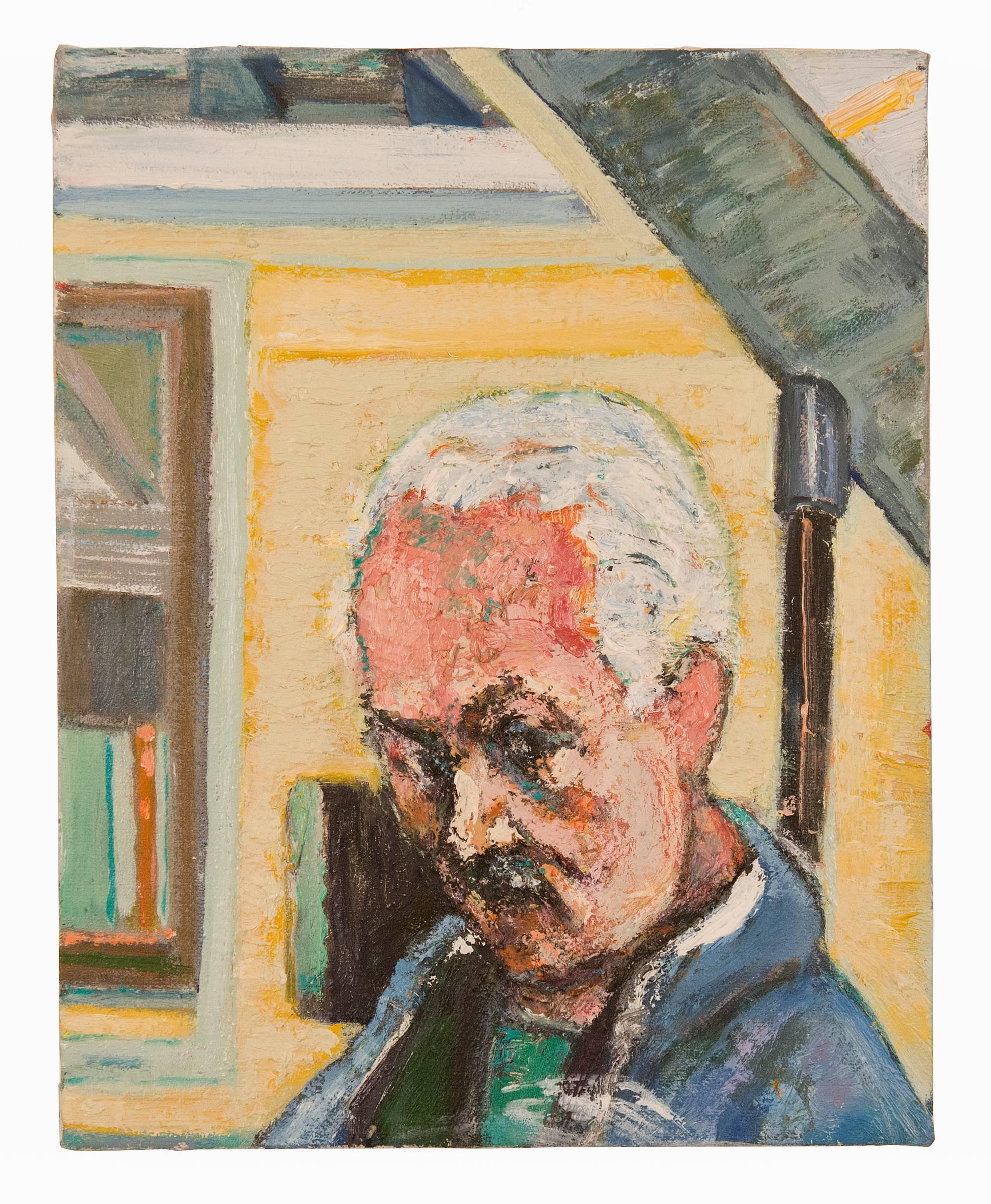 Bernard Chaet Abstract Painting - Self-Portrait in Studio