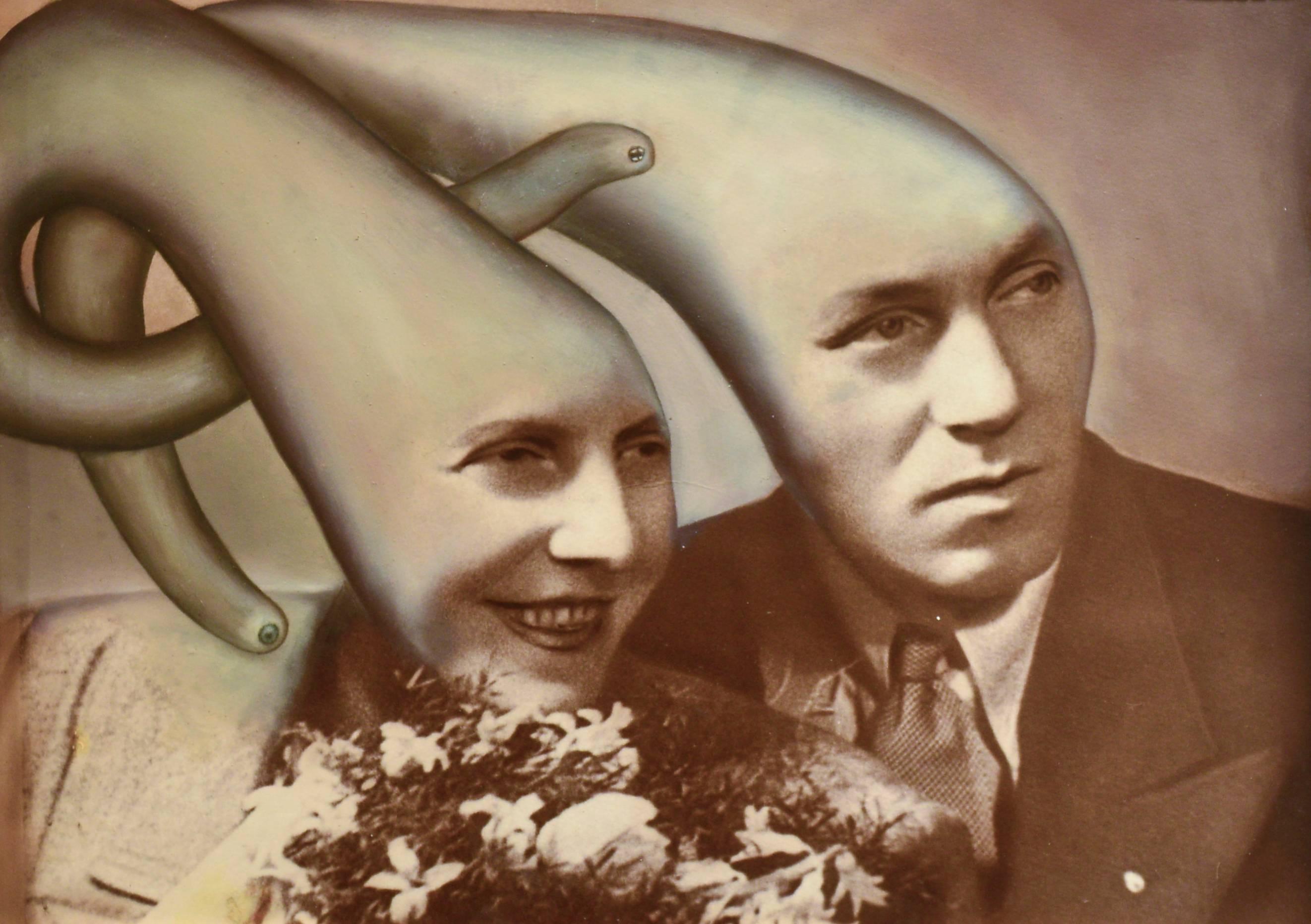 Jana Paleckova Portrait Painting - Untitled (Couple with Tentacle Heads)