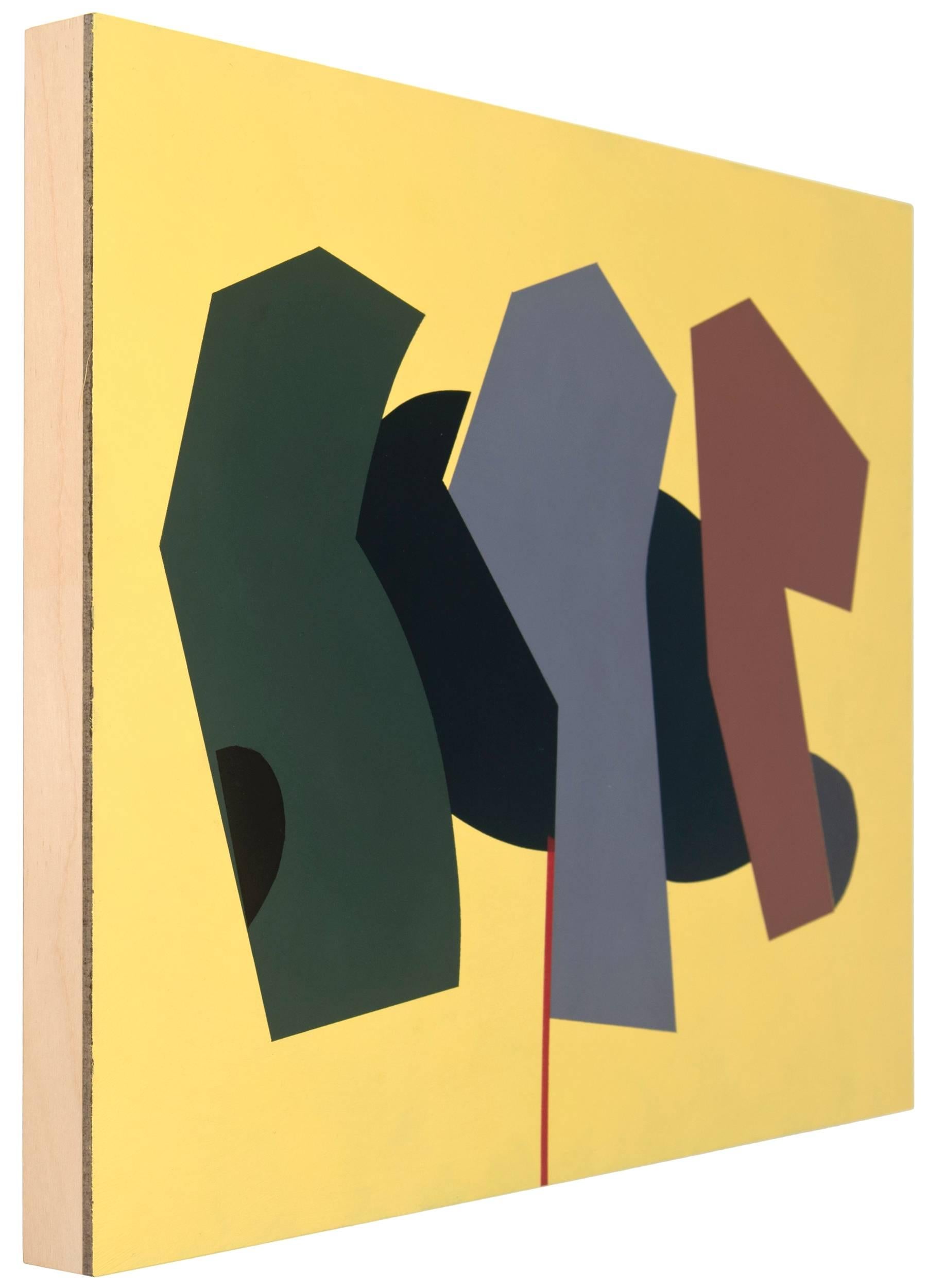 Untitled (Yellow with Three) - Painting by Willard Lustenader