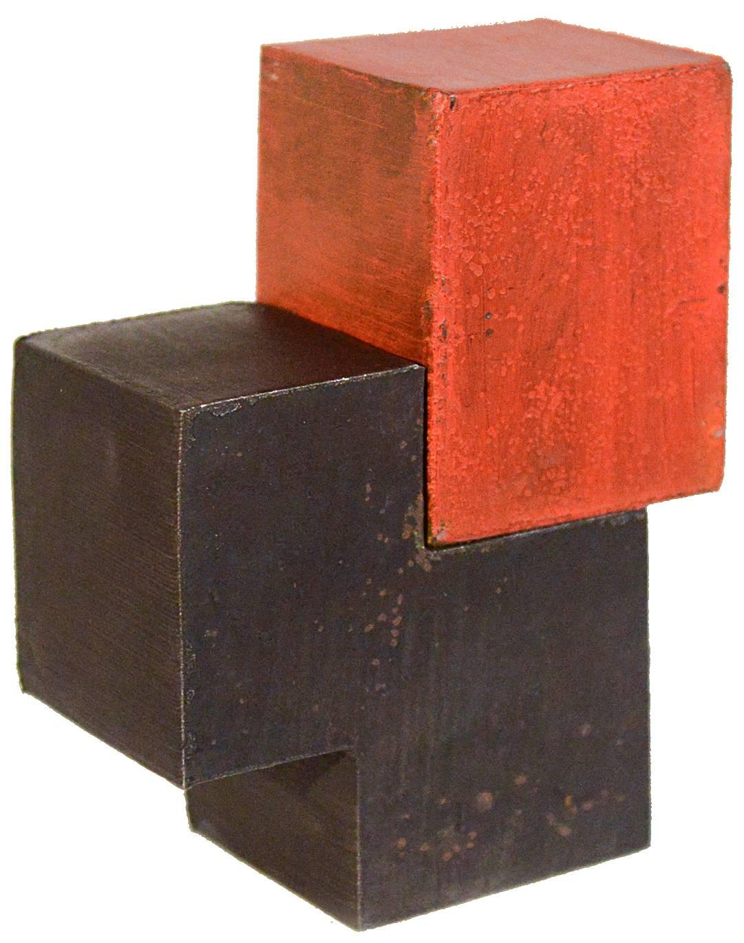 Resting Red - Abstract Geometric Sculpture by Jonathan Waters