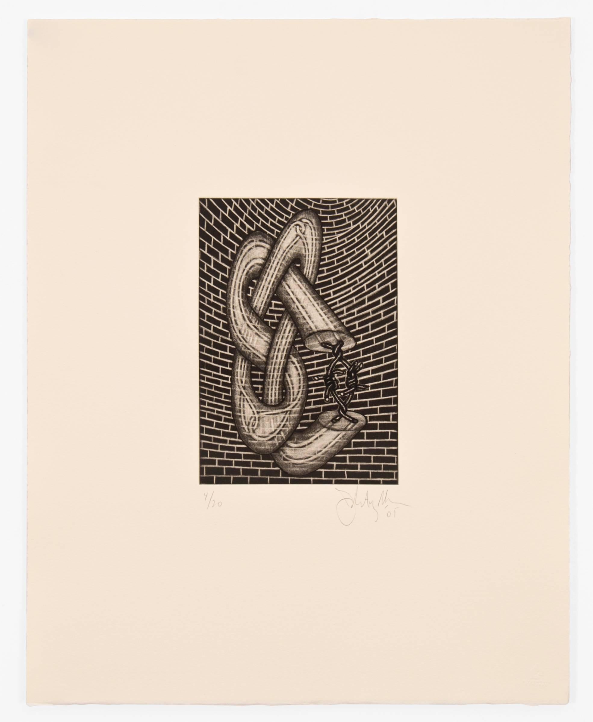 John Newman Abstract Print - Twisted Up Against a Wall, Edition #4/20