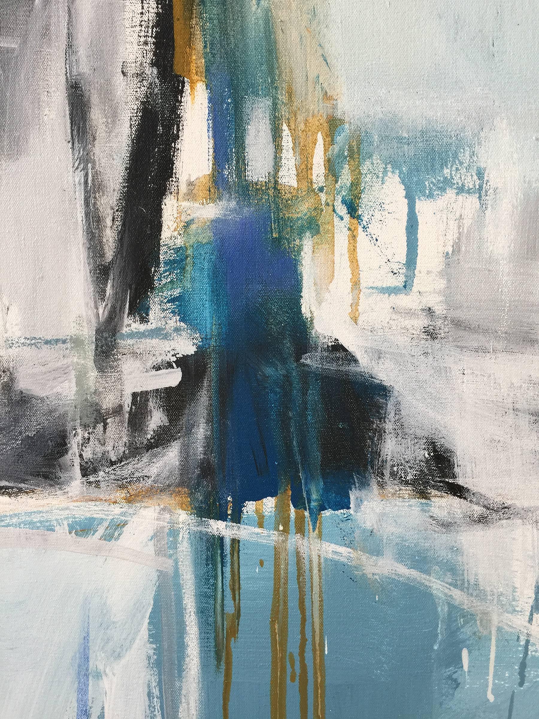 The Summer House - Gray Abstract Painting by Emilia Dubicki