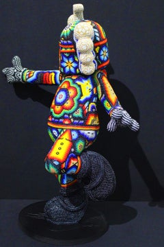 Chroma-Mandalorian Glass Mixed Media Sculpture, Pop Art, Unframed